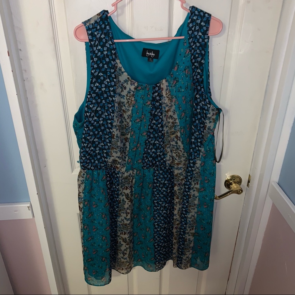 Blue floral pattern dress